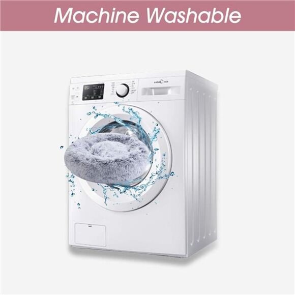 Calming Dog & Cat Bed, Anti-Anxiety Donut Cuddler Warming Cozy Soft Round Bed - Picture 2 of 6